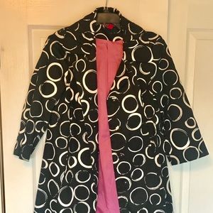 Cute black and white swing coat